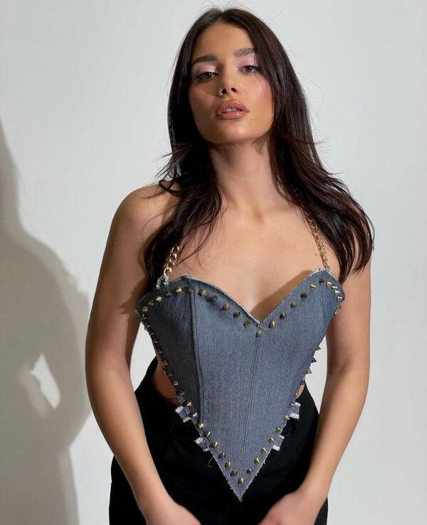 Denim Heart Corset